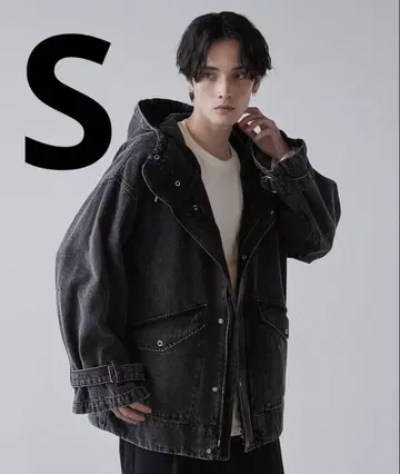 CLEL 밀리터리 디자인 마운틴 파카 데님 블랙 S