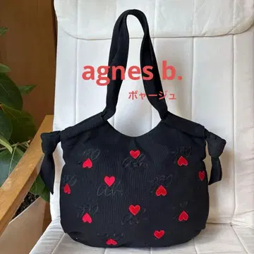 [ agnes b. ] 아네스베 보야주 하트 로고 토트백 블랙