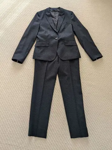 네이비 팬츠 수트 워셔블