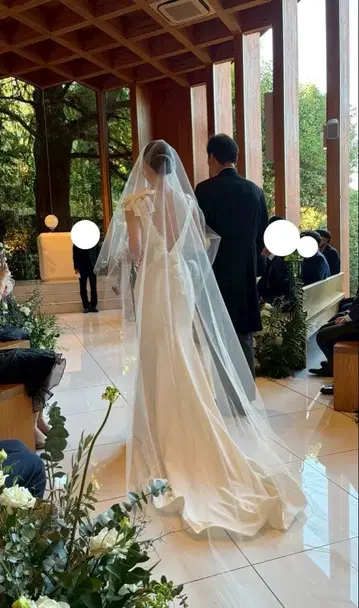 트리트 드레싱 웨딩 베일 80 x 250 개더 없음