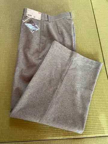 브러쉬드 저지 와이드 팬츠