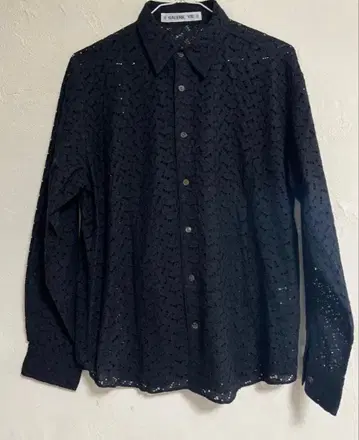 갤러리 비 전체 레이스 블랙 긴팔 셔츠