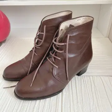 MARGARET HOWELL 레이스업 부츠 24.5cm 브라운 천연 가죽