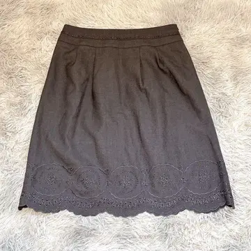 앨리스버리 여성용 미디 스커트 L 무지 그레이 도쿄 스타일