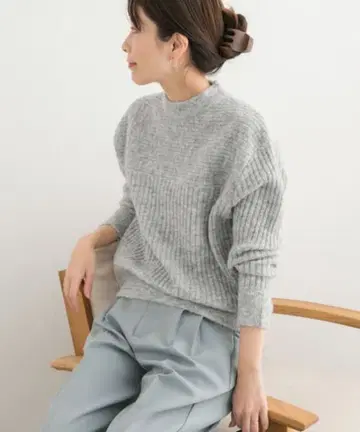 URBAN RESEARCH DOORS 리브 절개 니트 풀오버
