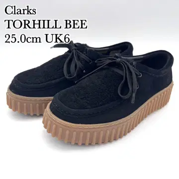 [ 컨디션 최상 ] 클락스 토힐 루비 스웨이드 퍼 블랙 모카신 통굽