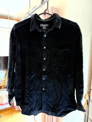 BANANA REPUBLIC 벨벳 긴팔 셔츠 블랙