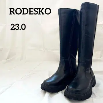 [ RODESKO ] 로데스코 여성용 부츠 블랙 통굽 새상품급