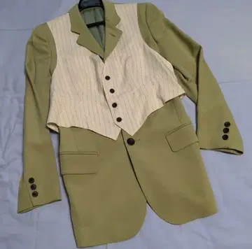 JeanPaulGAULTIER 베스트 부착 자켓 그린