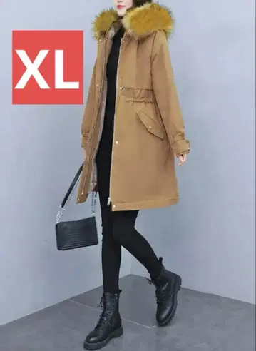 브라운 플리스 안감 다운 자켓