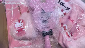 키티 파우치 백참 쿠로미 헤어 브러쉬