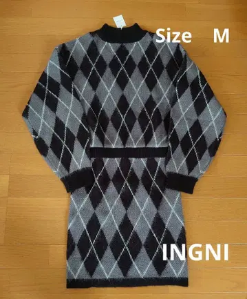 [ 미사용품 ] INGNI 아가일 무늬 니트 원피스 M