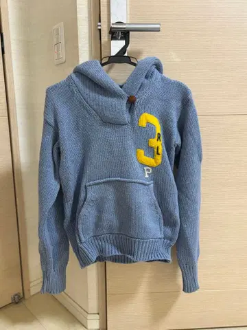 Polo Jeans Company 후드 부착 블루 니트 M