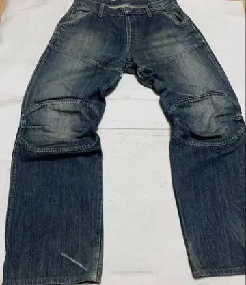 G-STAR RAW 와이드 데님 3D 데미지 가공 인디고 W32/L32