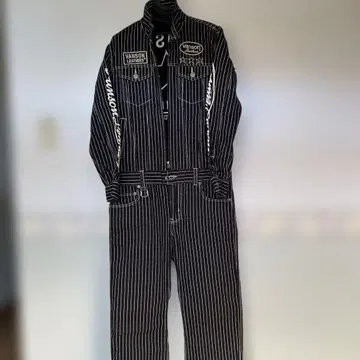 VANSON 스트라이프 오버롤