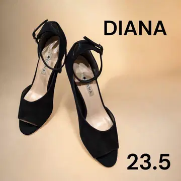 DIANA 스웨이드 앵클 스트랩 펌프스 23.5 블랙 일본제