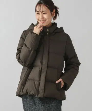 GLOBAL WORK 우츠쿠 실루엣 발수 다운 후드 블루종 L