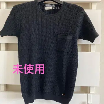 [ 미사용 ] 페라가모 반팔 니트 블랙 사이즈 S