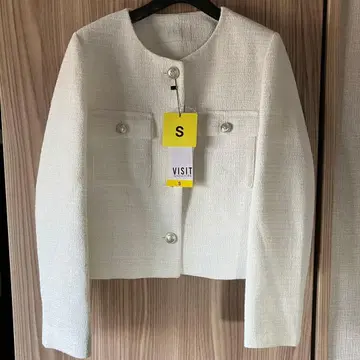 새상품 트위드 자켓 화이트