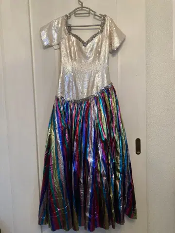 컬러 드레스 실버와 다색 스팽글