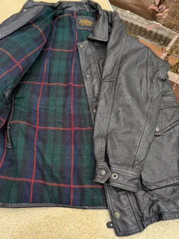 아메리카야 빈티지 가죽 자켓 카 코트 카우 가죽 L 체크