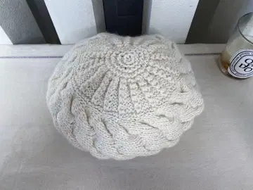 미사용 새상품 페루산 케이블 짜임 니트 베레모