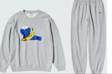 UNIQLO 카우스 워홀 4XL 그레이 맨투맨 상하의 세트