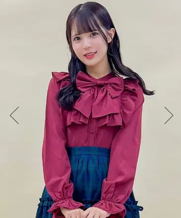 새상품급 빅 리본 블라우스 와인 axes femme POETIQUE