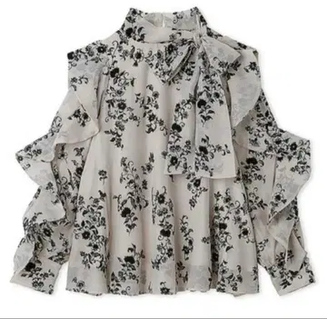 SNIDEL 플로키 오간 시스루 블라우스