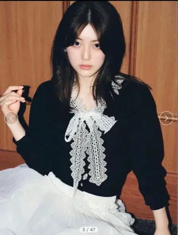 미개봉 새상품급 snidel 레이스 보타이 가디건