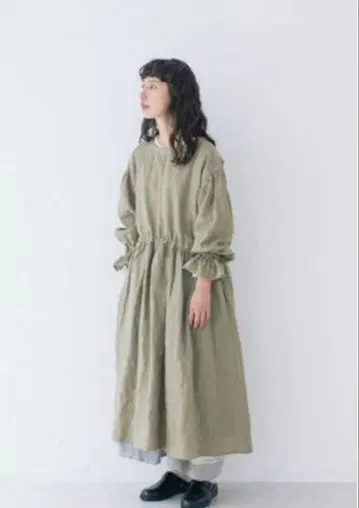 Samansa Mos2 kazumi 콜라보 전후 착용 린넨 원피스