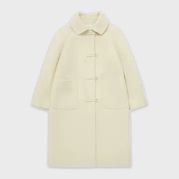 COVERNAT 크림색 롱 코트 단추식