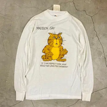 80s USA제 빈티지 롱T 고양이 vintage M 사이즈