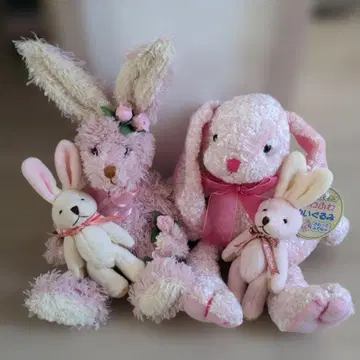 핑크 토끼 4체 세트