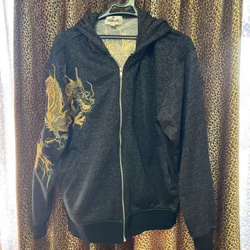 karakuri 자수 집업 후드티 스카잔 후드티