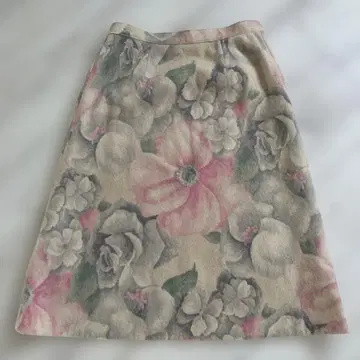 vintage 꽃무늬 울 스커트