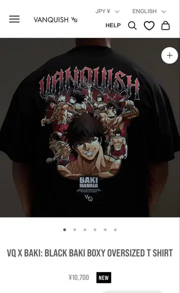 VQ X Baki 박스 오버 사이즈 T셔츠