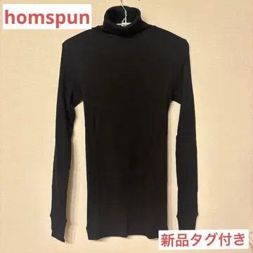 홈스펀 라운드 바디 골지 터틀넥 풀오버 6286 블랙