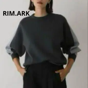 RIM.ARK 볼륨 슬리브 바이컬러 니트