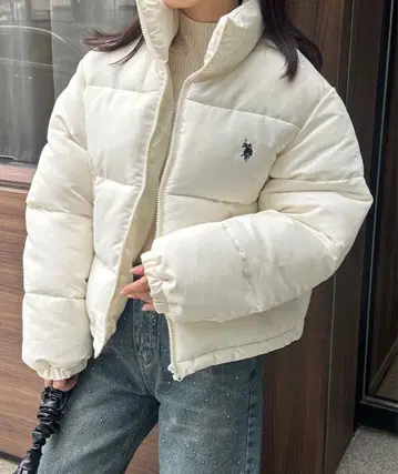 U.S.POLO ASSN 숏 기장 다운 블루종