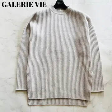 23년 새상품급 갤러리 바이 울 캐시미어 빌드넥 리브 니트 스웨터