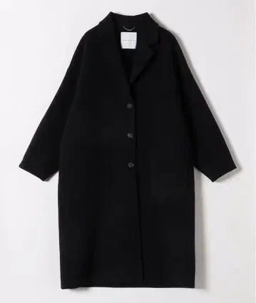 quaranciel 블랙 롱 체스터 코트