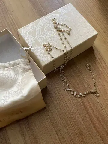 NOJESS 롱 목걸이 담수펄 80cm 골드 계열 상자&복조리 포함