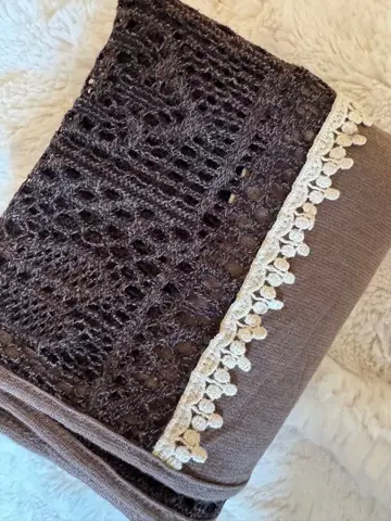 레이스 뜨기 직사각형 머플러 스톨