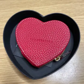 BONAVENTURA 빨간색 하트형 가죽 코인 케이스