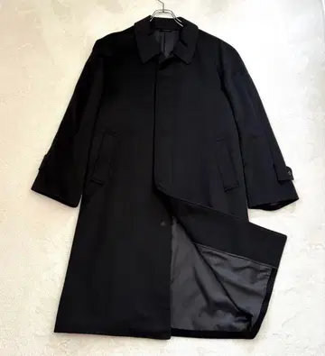 [ 새상품급 ] 스텐카라 코트 캐시미어 100% 롱 히요쿠 버튼 블랙 L