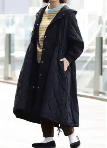 BEAMS BOY 나일론 퀼팅 후드 모즈 코트