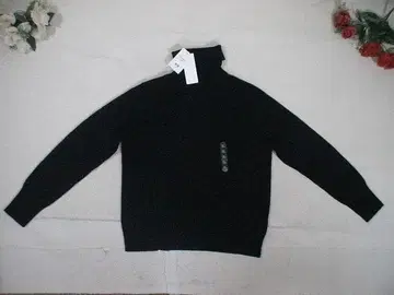 101082 택 포함 새상품 유니클로 캐시미어 100% 터틀넥 블랙 XL