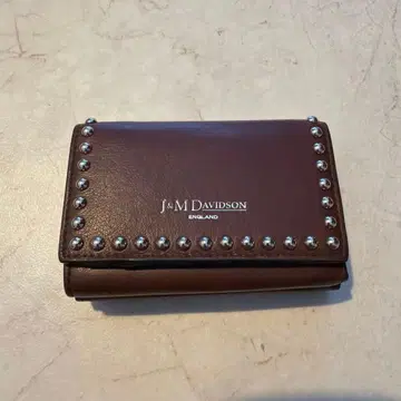 J&M DAVIDSON 와인 레드 3단 폴더형 지갑