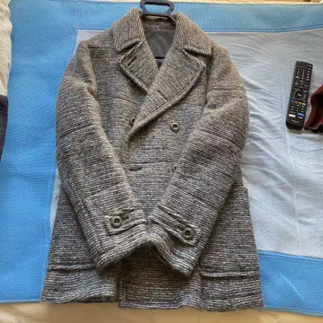 COMME CA MEN 피코트 그레이 계열 스트라이프